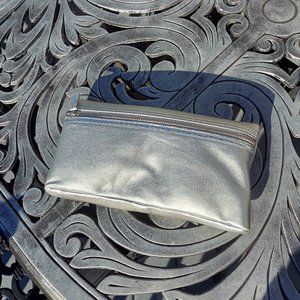 Nwt Loft silver clutch